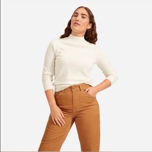 Everlane The Cashmere Raglan Mockneck Size Medium Ivory